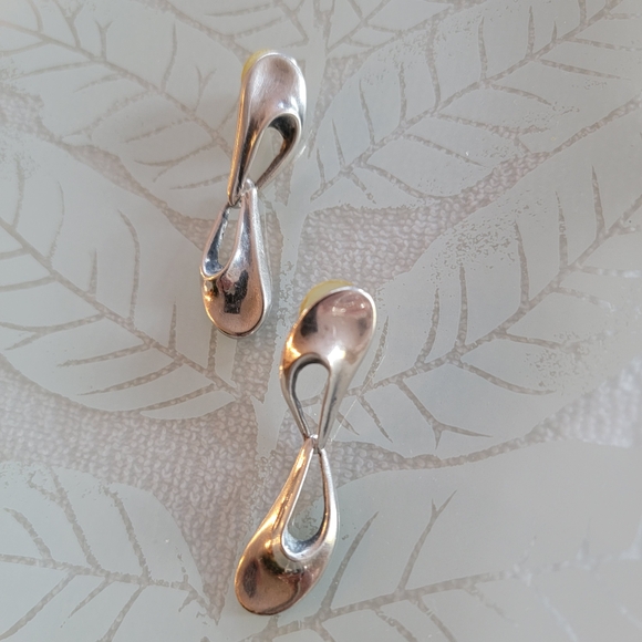 Vintage Elegant Custom Silver Earrings Sterling Silver Drop Dangle